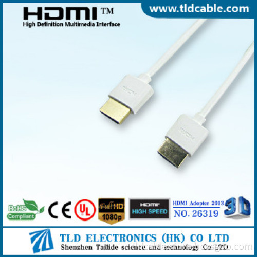 White Color Slim HDMI to HDMI Cable